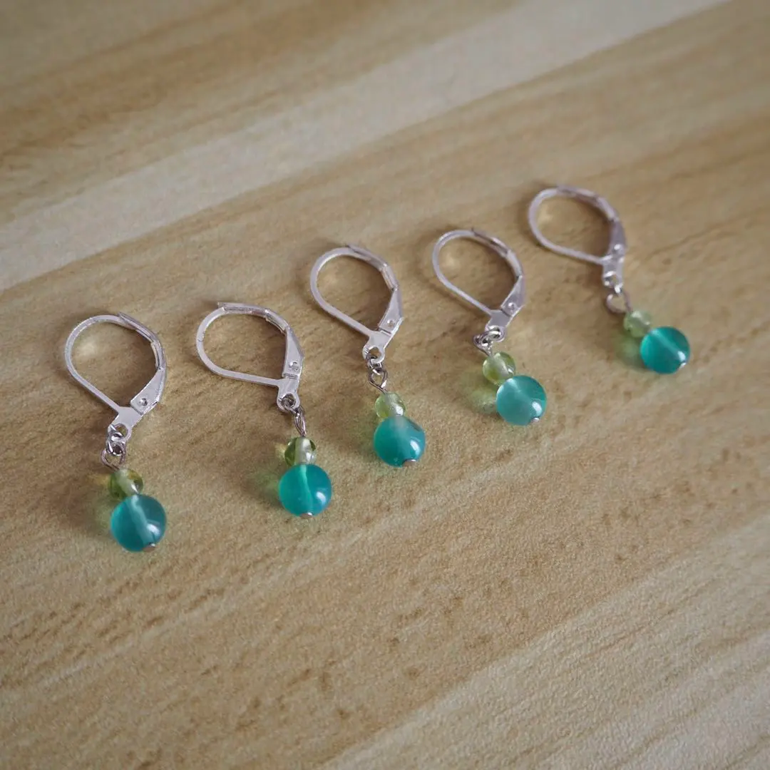 【天然石編織標記】色名：青蛙【針腳標記】 的縮圖