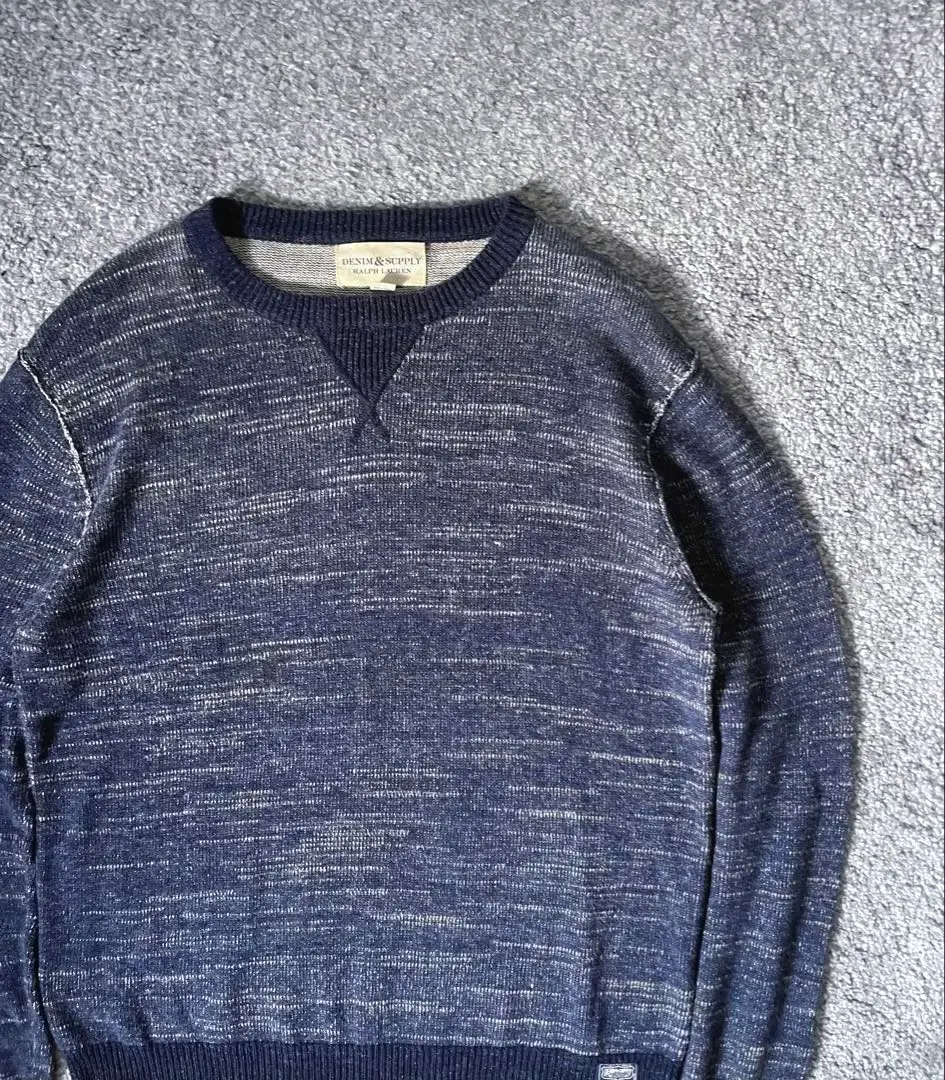 Thumbnail of Denim & Supply Heathered Knit Sweater Cotton Navy M rrl