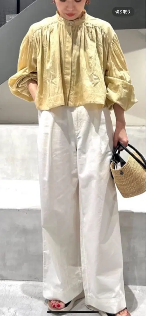 美品✨エンリカ enrica コットンギャザーブラウス ブラウン バックリボン 即完売したアイテムに新色登場！enricaの「ギャザースリーブ