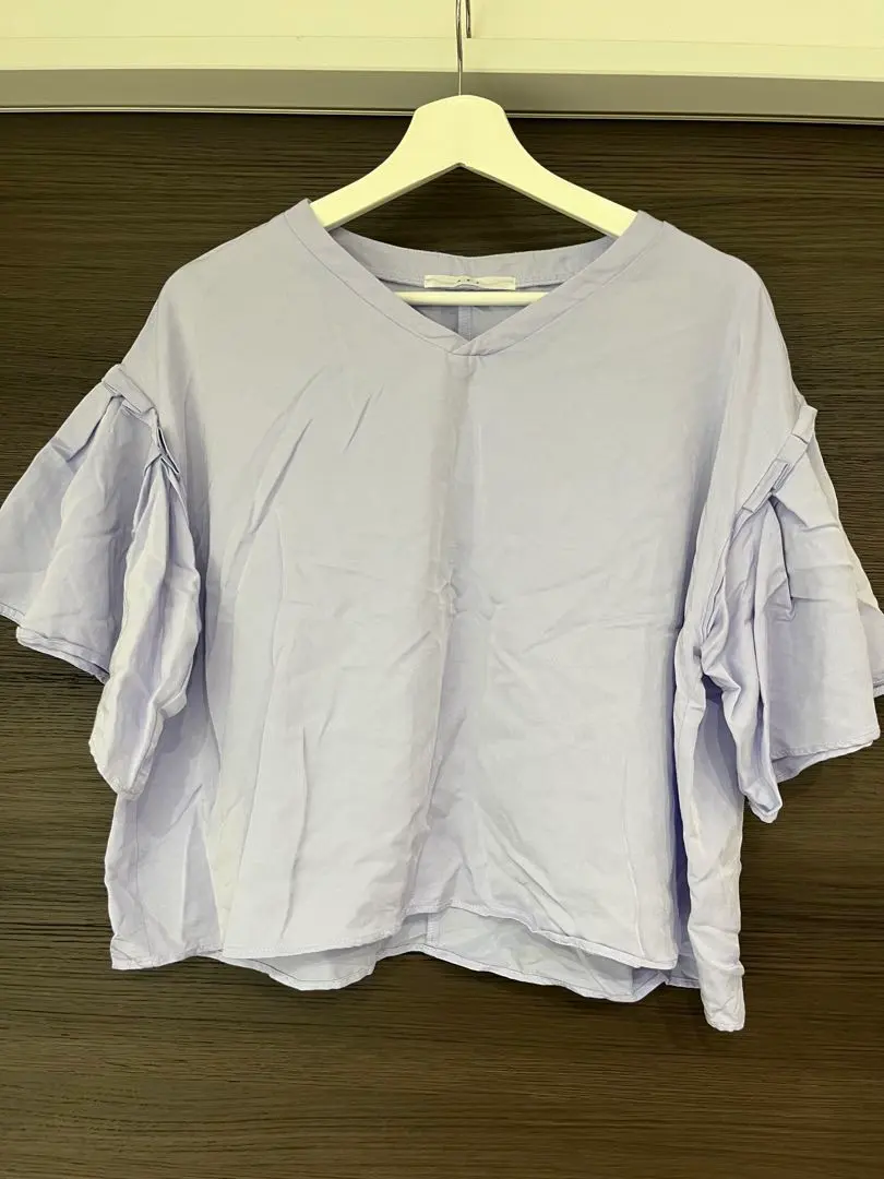 Thumbnail of Final price reduction! KBF Pale Purple Ruffle Sleeve V-neck Shirt