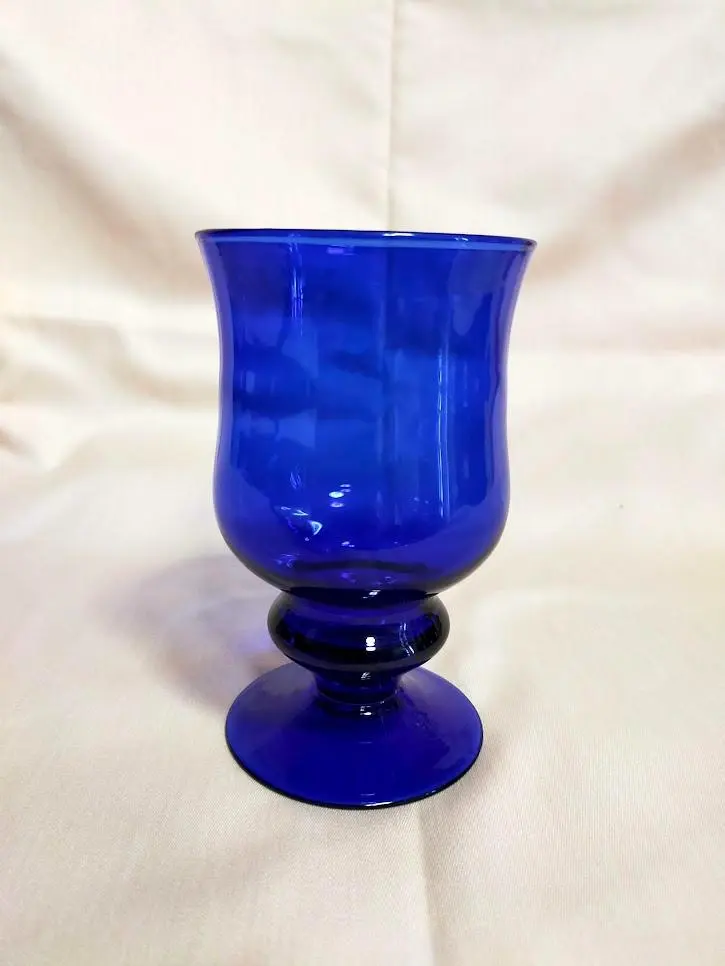 Thumbnail of Set of 8, B-grade blue goblets, D8xH14cm