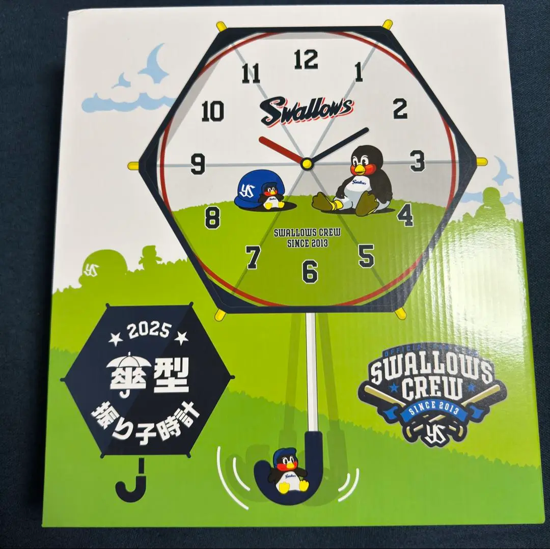 2025年型 Swallows Crew 傘型時計 Swallows 2025 CREW 傘型振り子時計 - スポーツ選手新品 通販