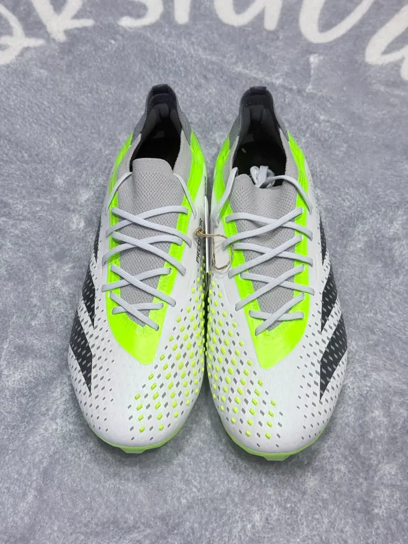 Thumbnail of adidas Predator soccer shoes, white/lime green