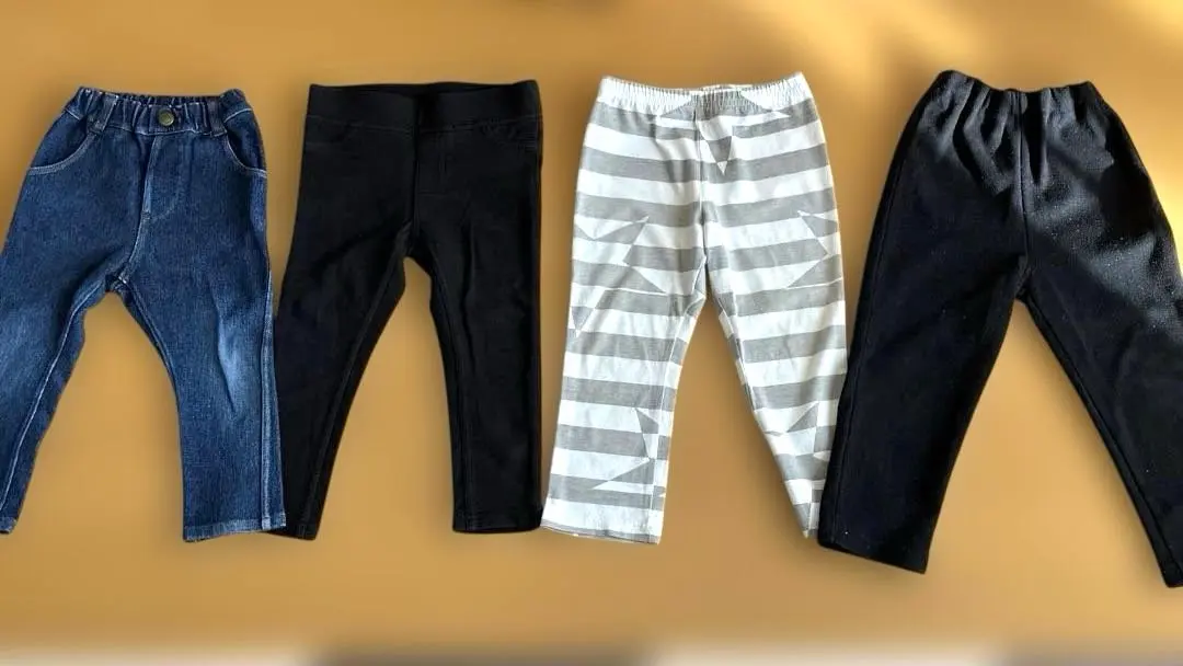 Thumbnail of Set of 4 long pants, pants, and spats ☆ 90-95 cm
