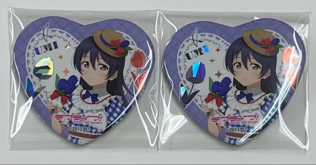Thumbnail of Love Live! GiGO Collaboration Cafe 15th Anniversary Hologram Heart Can Badge Umi Sonoda