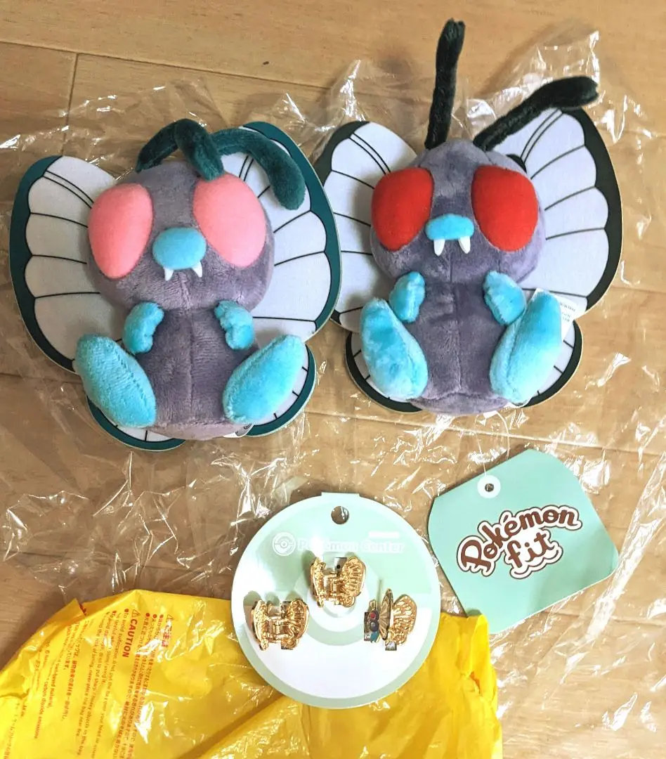 未使用／ポケットモンスター　バタフリー　オス＆メス(ピンク) ペア 未使用／ポケットモンスター バタフリー オス＆メス(ピンク