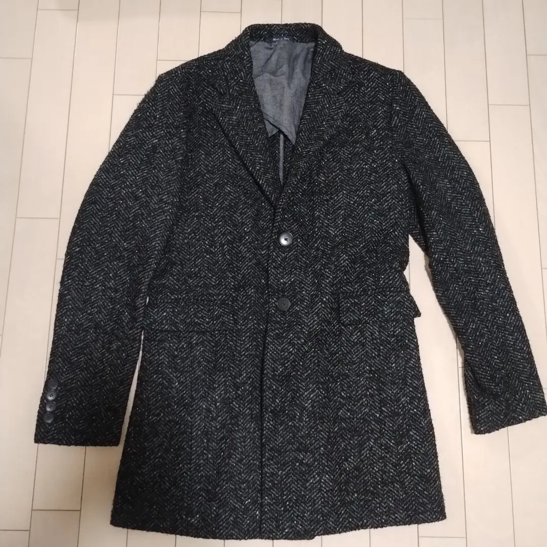 Mr. Rick Tailor ツイード 胡桃ボタン チェスターコート Mr. Rick Tailor ツイード 胡桃ボタン チェスターコート 50