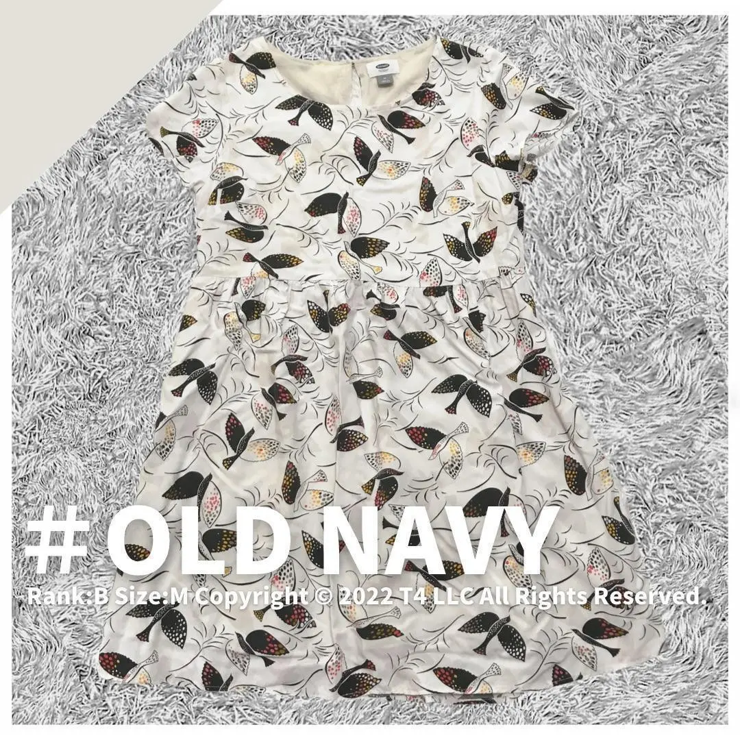 OLD NAVY 迷你連衣裙 白色系 M碼 小鳥 短袖 春夏 ✓2025 的縮圖