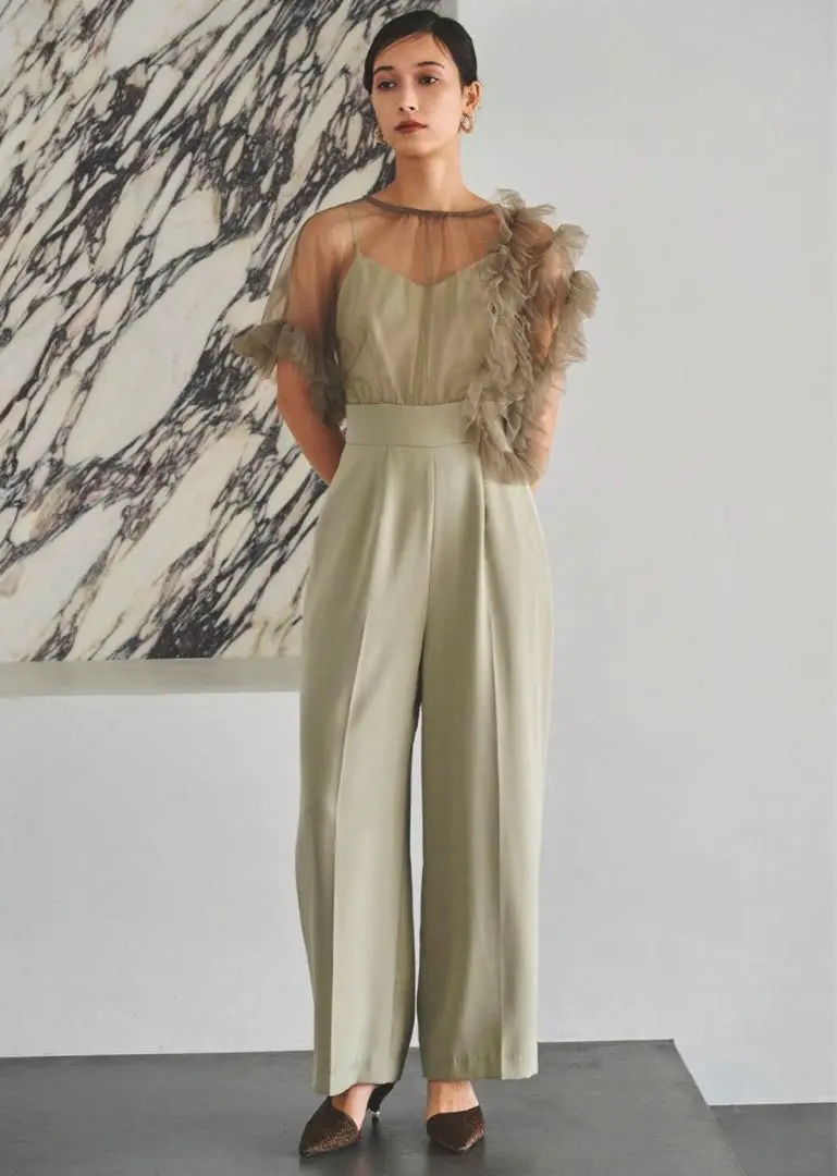 ★値下げ【LE’RURE 】リルアー シアーAラインワンピース Sheer A-line onepiece｜LE'RURE