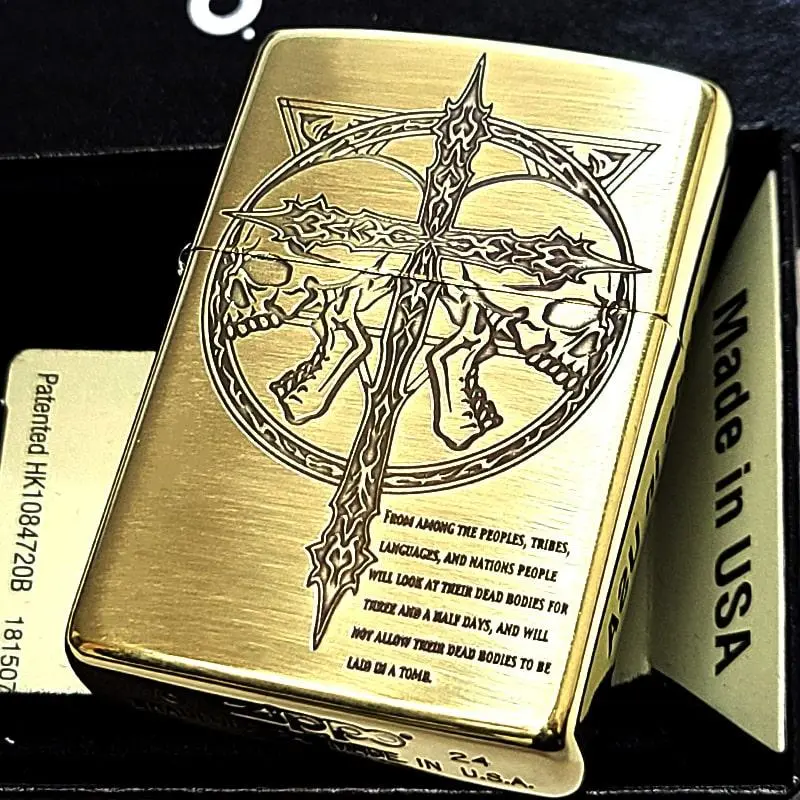 ZIPPO スカル&クロス（BIGケース付き） Zippo ジッポー スカル ドクロ 骸骨 スカルクラウン メタル