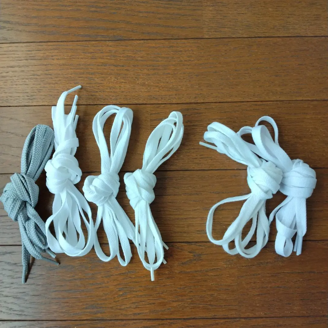 Thumbnail of Shoelaces, White & Gray, 6 pieces