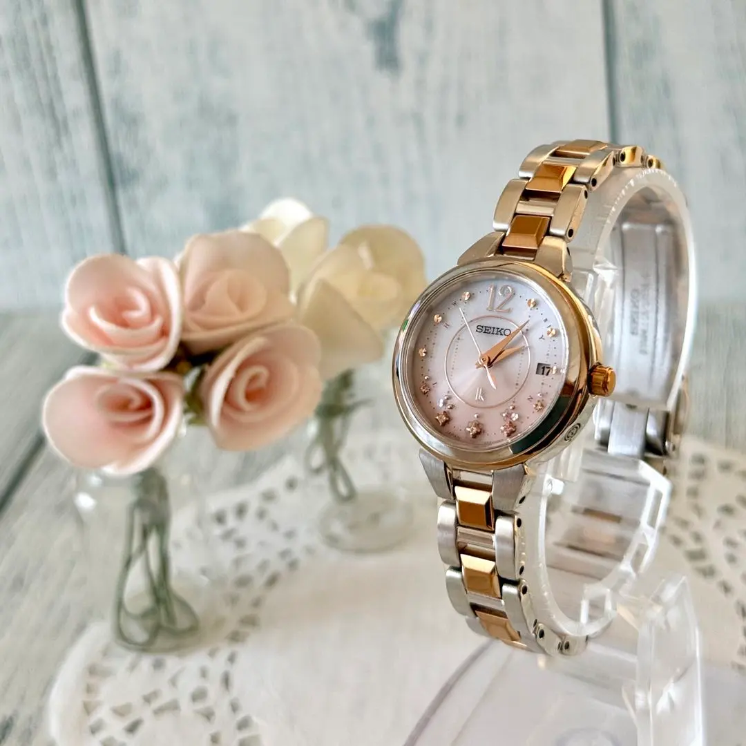 【限定】SEIKO LUKIA 手錶 1B22-0CR0 電波太陽能 雙色 的縮圖