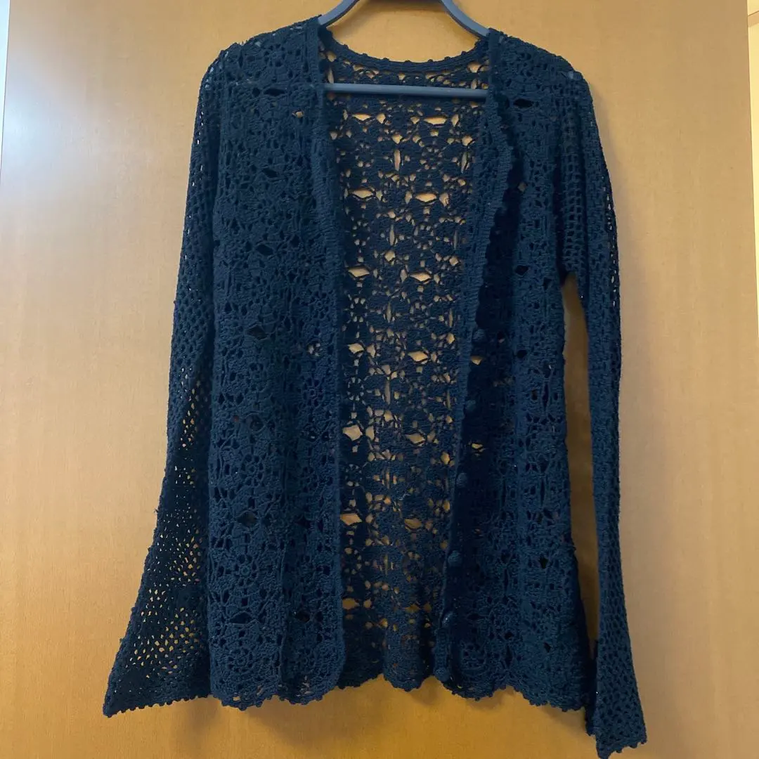 Thumbnail of Black Floral Crochet Cardigan