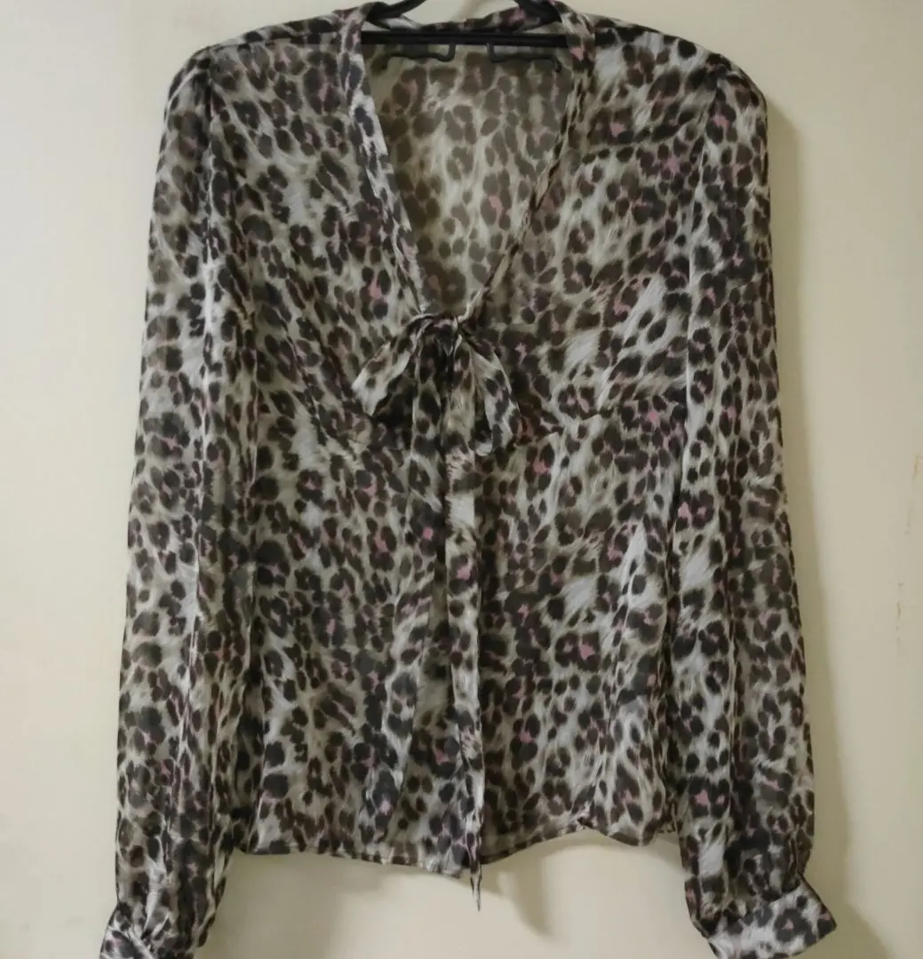 Thumbnail of Han ahn soon Leopard Print Blouse Shirt Sheer ZARA