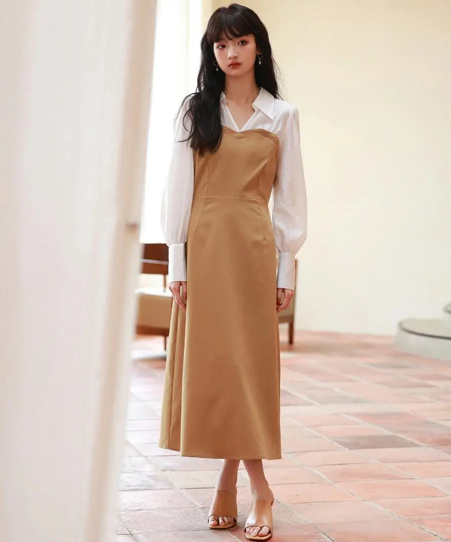 Thumbnail of SAISON DE PAPILLON Docking Bustier Dress, Beige