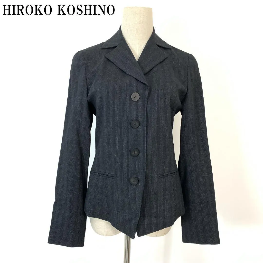 Thumbnail of Hiroko Koshino Striped Wool Tailored Jacket Gray 9 B165