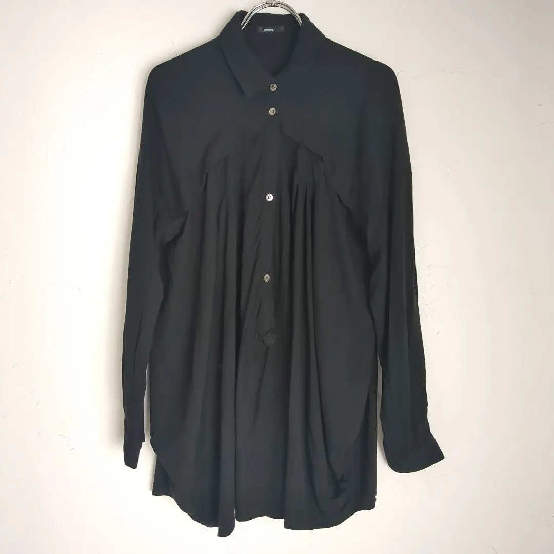 Thumbnail of ⭐️Good⭐️ OSMOSIS Long Sleeve Shirt Black Layered Simple Tuck Long