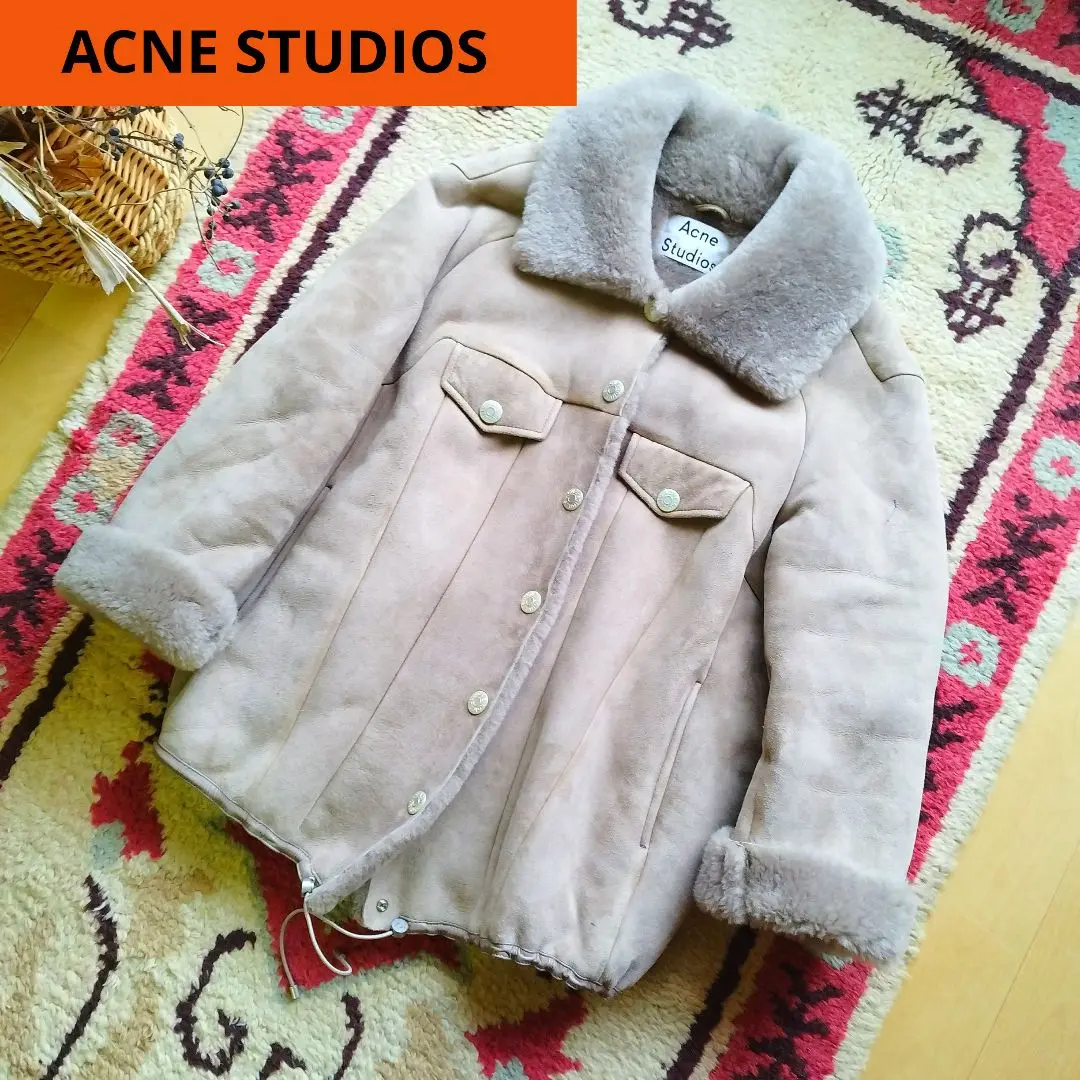 Acne Studios アクネ シアリングコートムートン36 高級クリーニング