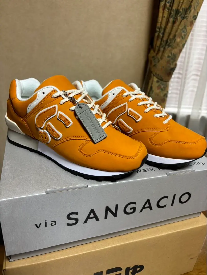SANGACIO にゅ にゅ～ずスニーカー オレンジ 24cm スエード 靴 10周年記念モデル｜にゅ～ず『オレンジ』抽選販売 ※2/10抽選分