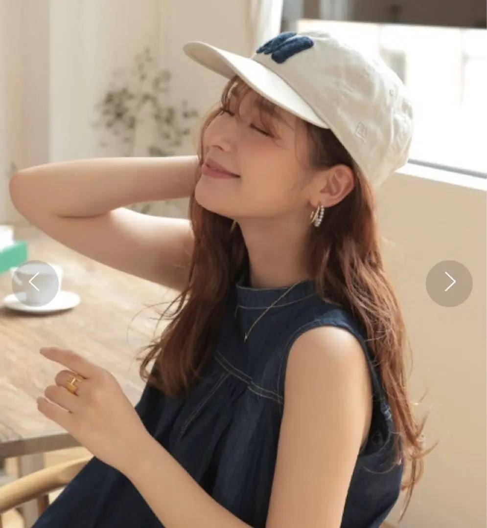 神山まりあ New York Yankees ロゴ刺繍入りCAP 9THIRTY イージースナップ 神山 まりあ パッカブル M ストーン