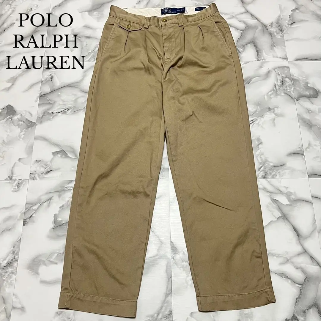 タグ付きPolo Ralph Lauren ストレートチノパン ベージュ Polo by Ralph Lauren チノパン タック入り ポロチノ ベージュ