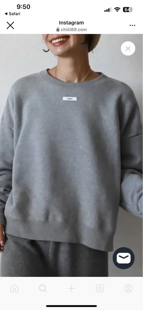美品　【chiiiibag】Logo Crewneck Sweat ブラック 新品未使用【chiiiibag】Logo Crewneck Sweat ブラック