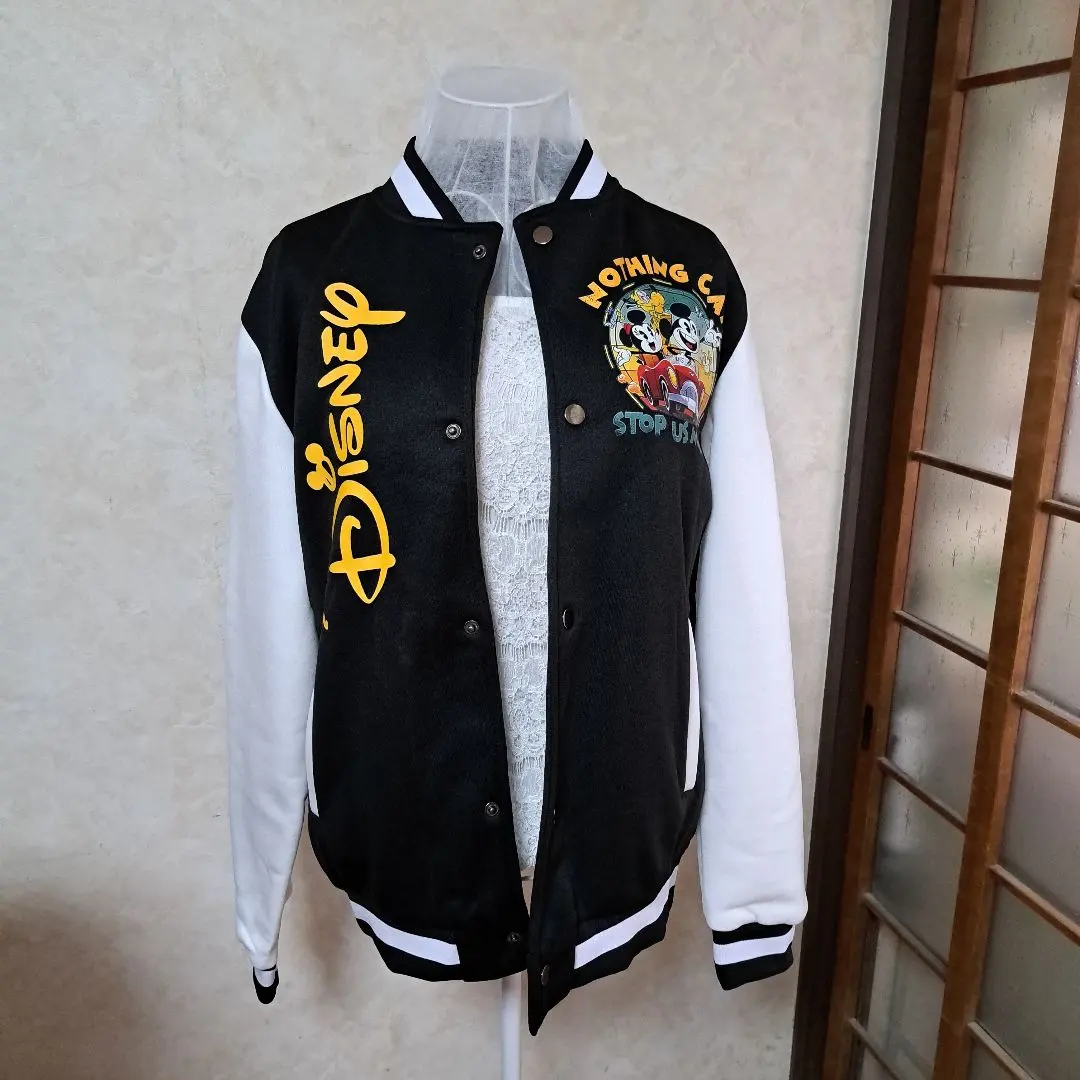 Disney スタジャン ヴィンテージ ブルゾン ジャケット コットン 刺繍 赤 Disney スタジャン ヴィンテージ ブルゾン ジャケット コットン