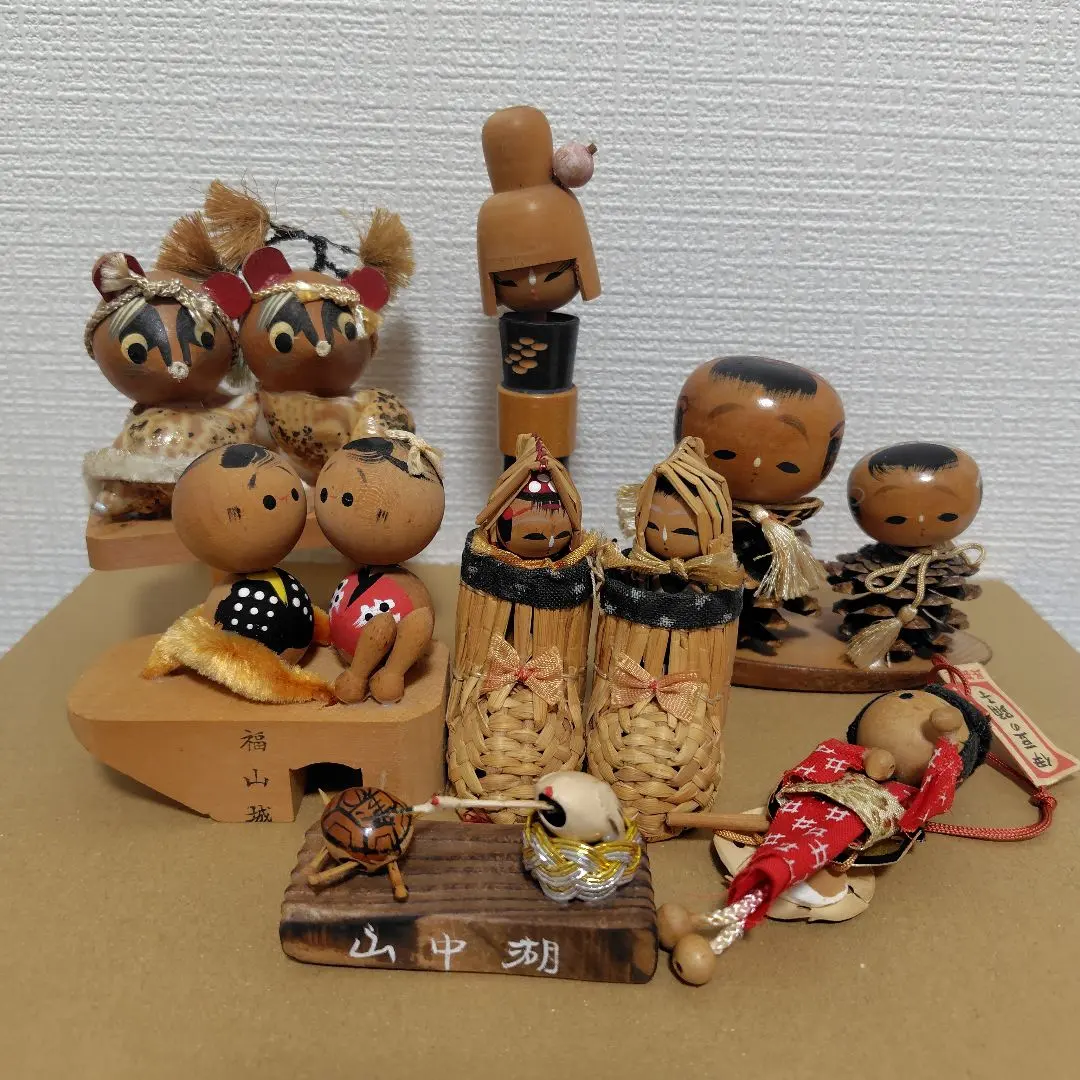 民藝品 7件套 昭和復古 觀光土產 木偶 的縮圖