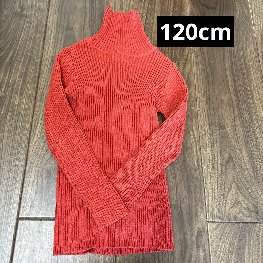 Thumbnail of 120cm turtleneck sweater for kids, burgundy, Korean children's clothing, unisex