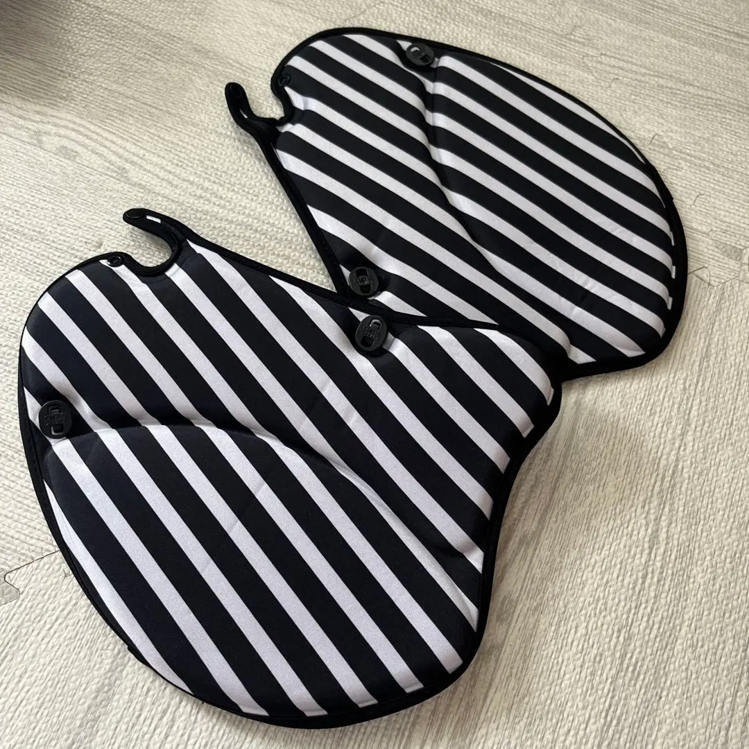 ギュットミニDX用自転車サドルカバーhandmade 黒生地にまるまる サドルカバー 自転車 フィット 伸びる ストレッチ 大型 子供用