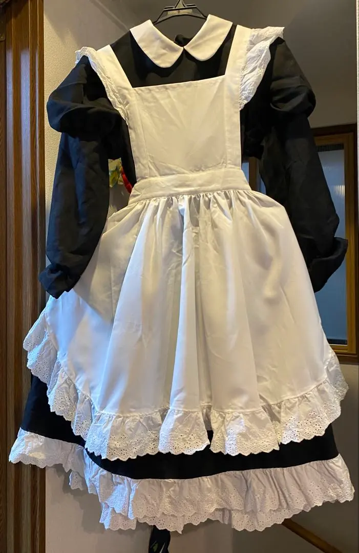 Thumbnail of Men's Maid Outfit with Frills, Black and White