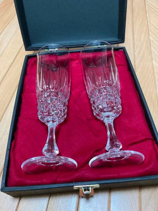 Thumbnail of Crystal Douglas Pair Champagne Glasses