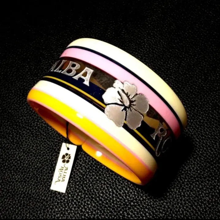 新品！！アルバローザ❤ハイビ＆ロゴ 太バングル❤レインボーカラー ブレスレット 2025年最新】ALBAROSA レディース バングル・リストバンドの人気