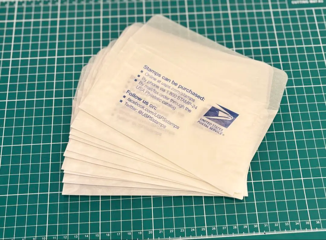 100枚 USPS アメリカ 郵便局 封筒 切手用 グラシン紙 - メルカリ