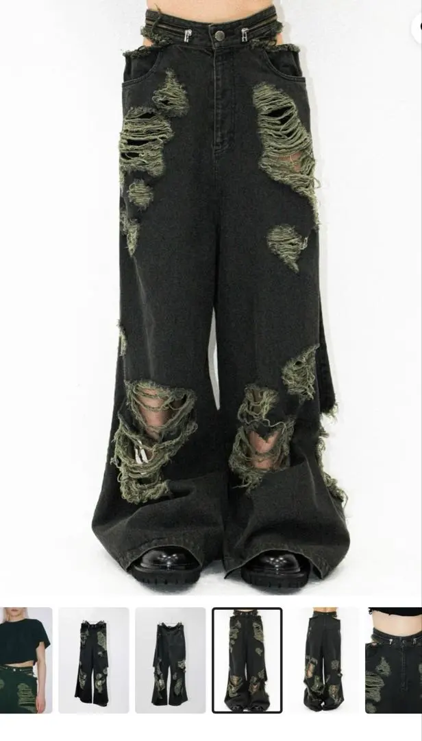 Thumbnail of ALTNA BORO CUT-OUT BUGGY DENIM y2k pants