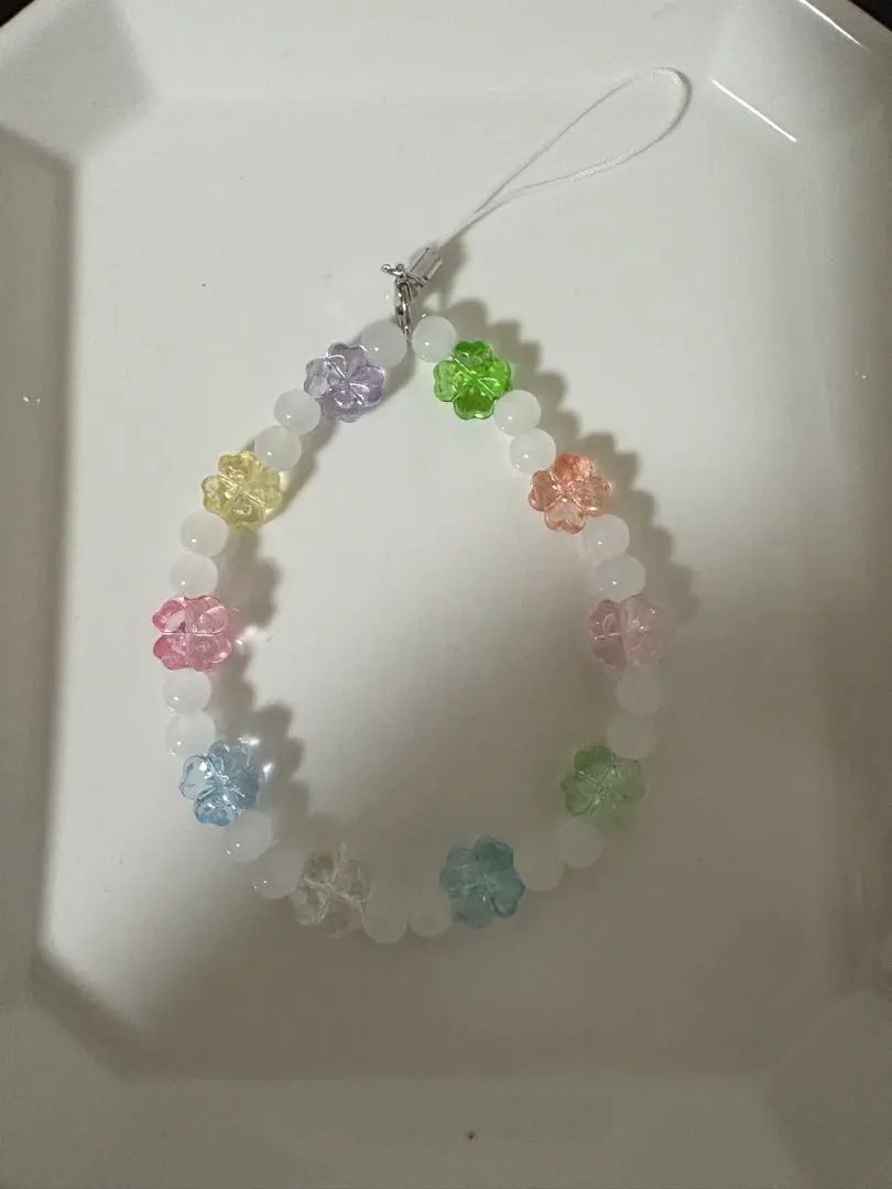 Thumbnail of Flower-shaped bead cell phone strap