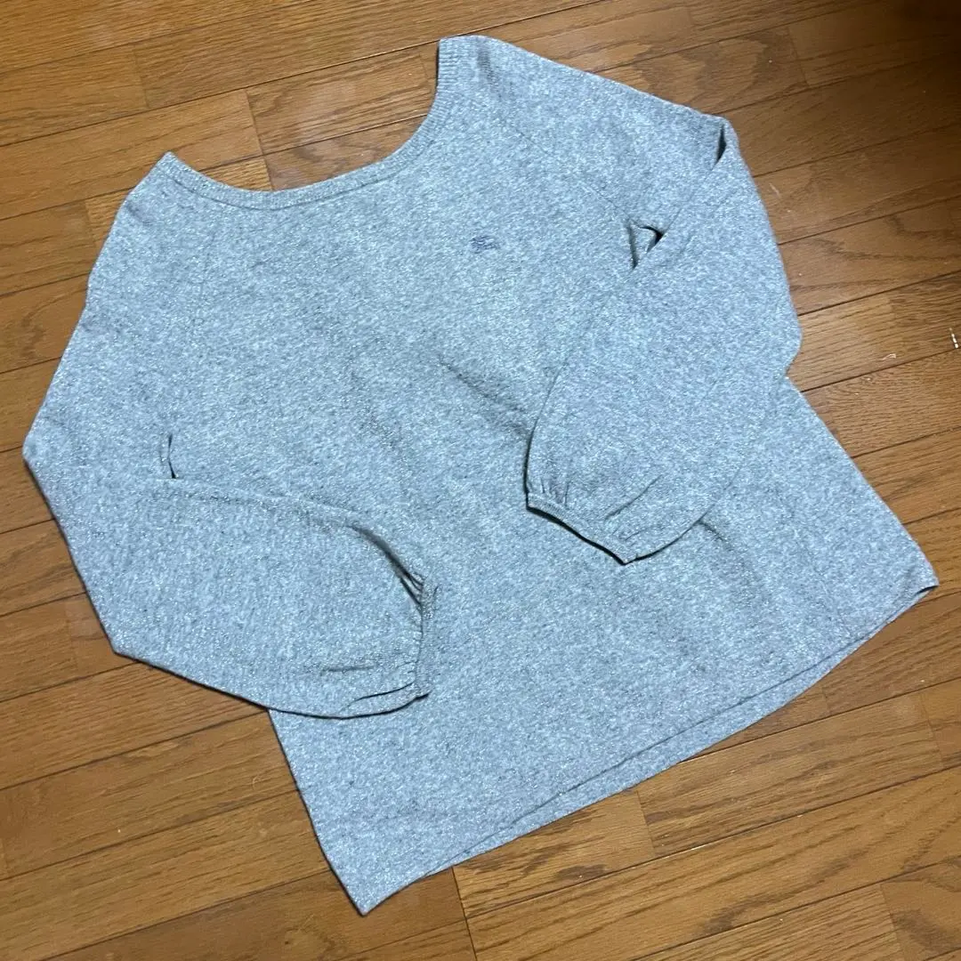 Thumbnail of Burberry Blue Label Lame Back Ribbon Logo Embroidery Gray Knit