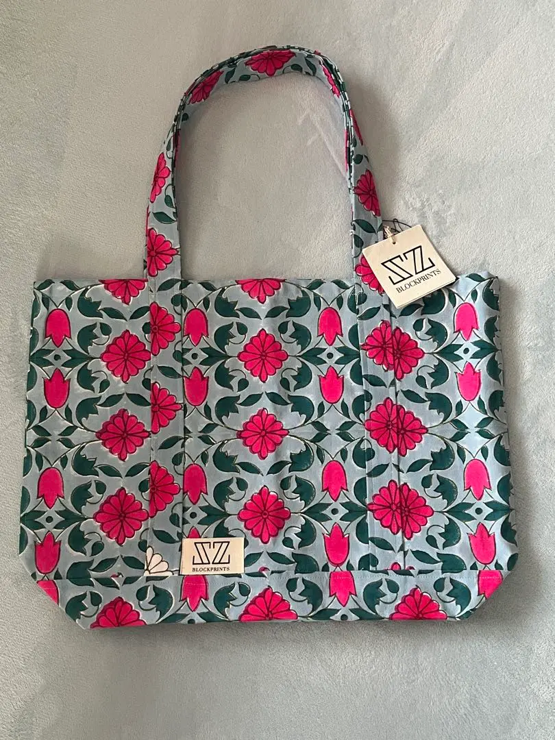 SZ BLOCKPRINTS Small Tote トートバッグ 花柄 Flower SZ BLOCKPRINTS Small Tote トートバッグ Flower ○送料無料
