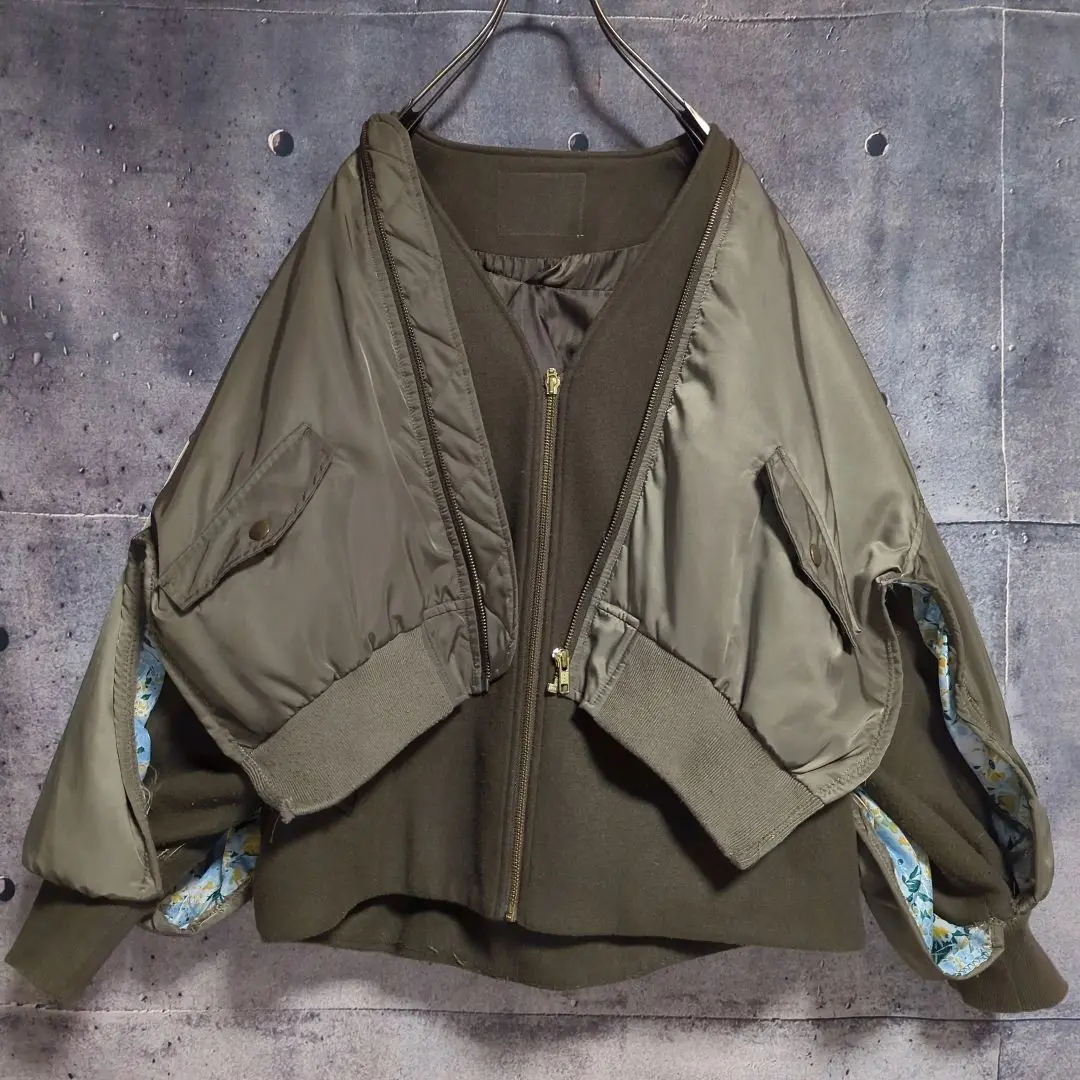 期間限定‼︎最終出品！【etsinta】リバーシブルMA1リメイクポンチョ etsinta（エシンタ）の「【etsinta/エシンタ】リバーシブルMA1