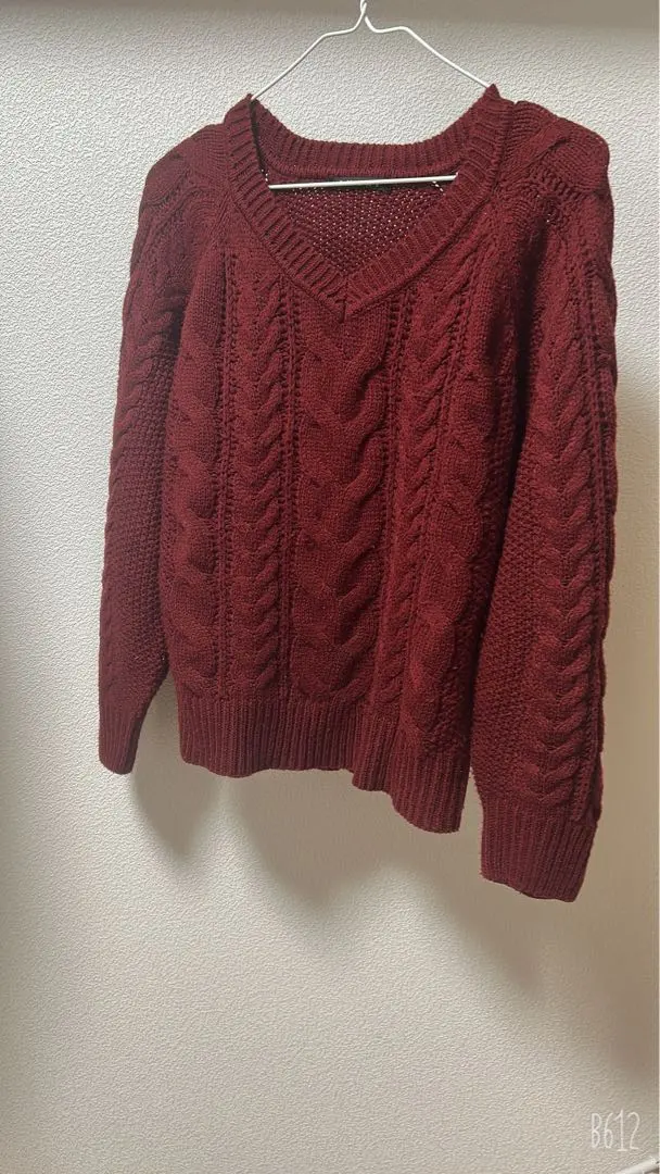 Thumbnail of Cable Knit Sweater M Red INGNI