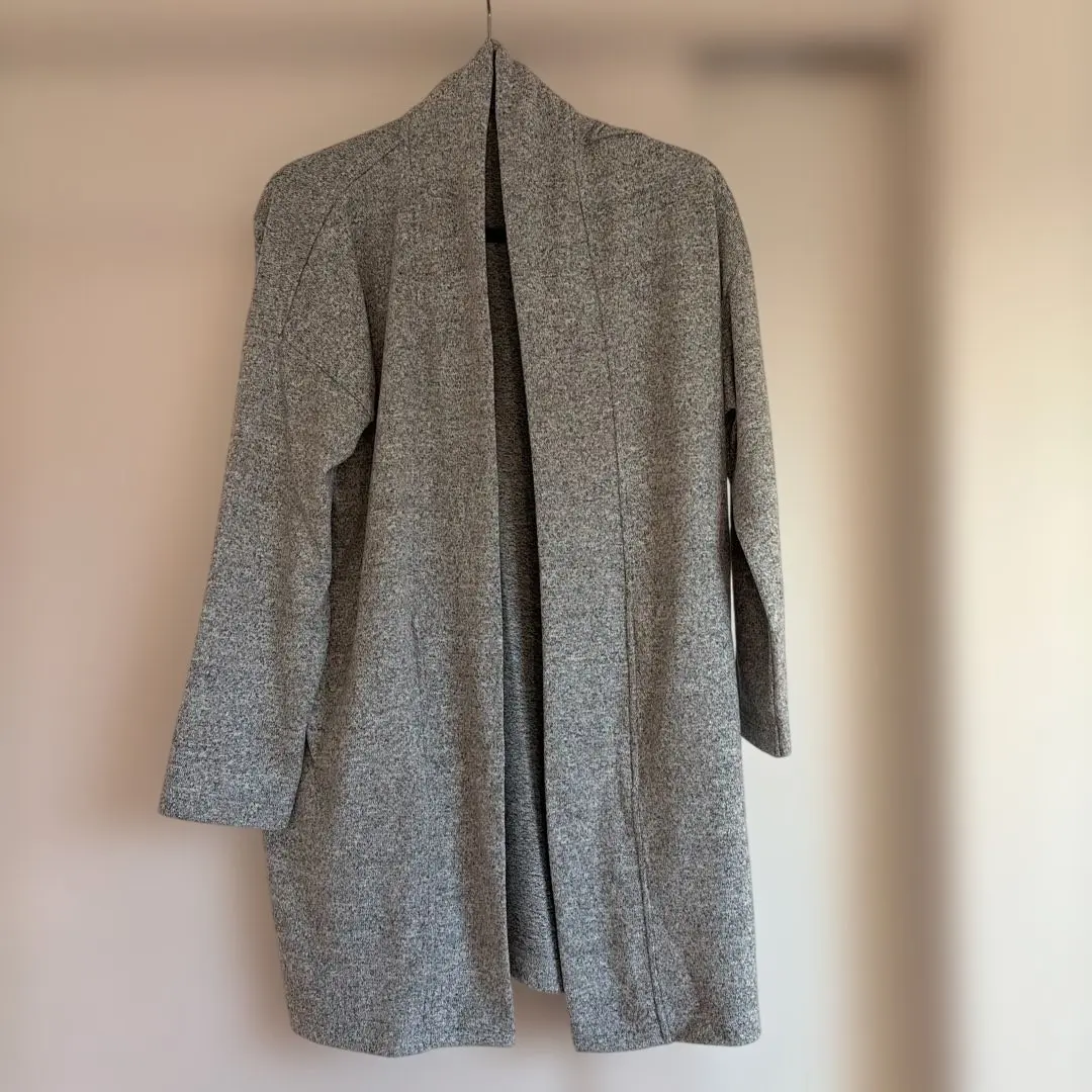 Thumbnail of Gray knit cardigan, long sleeves, Uniqlo