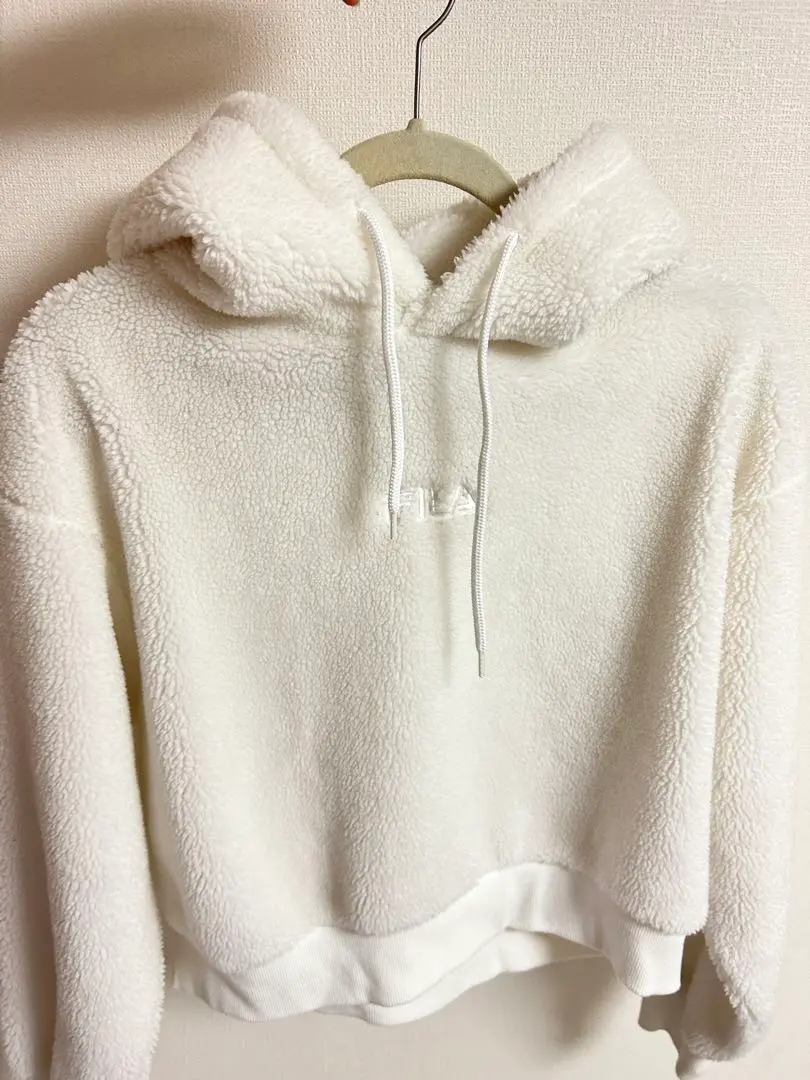 Thumbnail of White fleece hooded jacket
