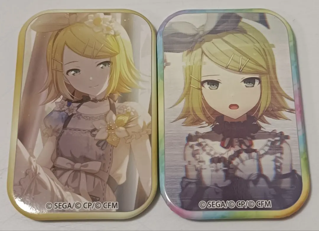 Thumbnail of Project Sekai Kagamine Rin Square Tin Badge Set of 2