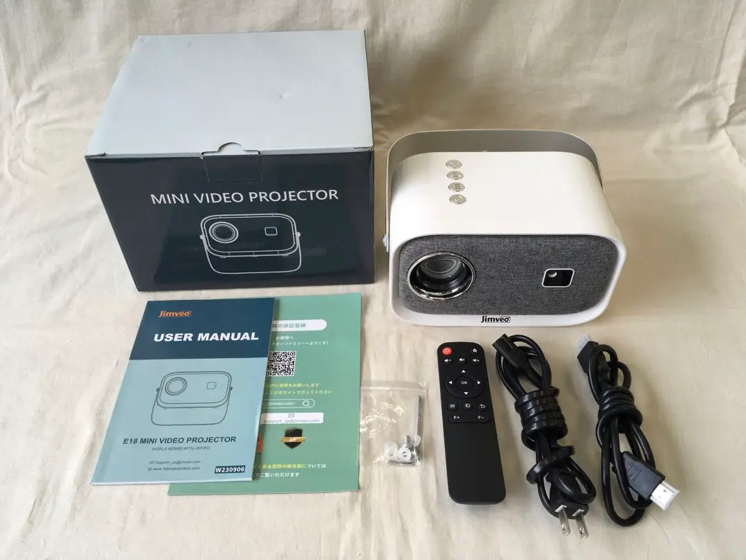 E18 ミニビデオプロジェクター 本体　Jimveo Amazon.co.jp: 【360°回転可能】Jimveo プロジェクター 天井投影