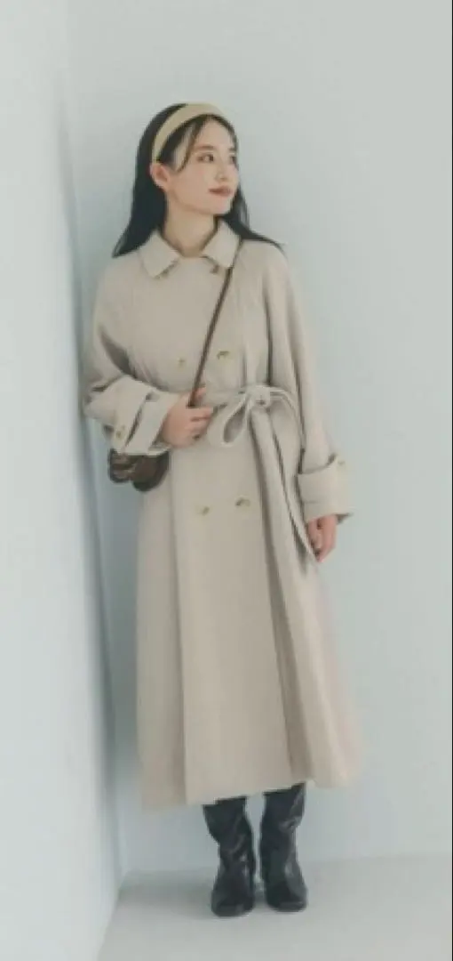 Thumbnail of cohina Back Flare Wool Coat (Short)
