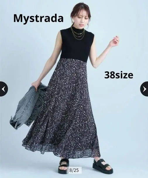【新品タグ付】Mystrada エアリーフレアドッキングワンピース Mystrada（マイストラーダ）の「エアリードッキングワンピース