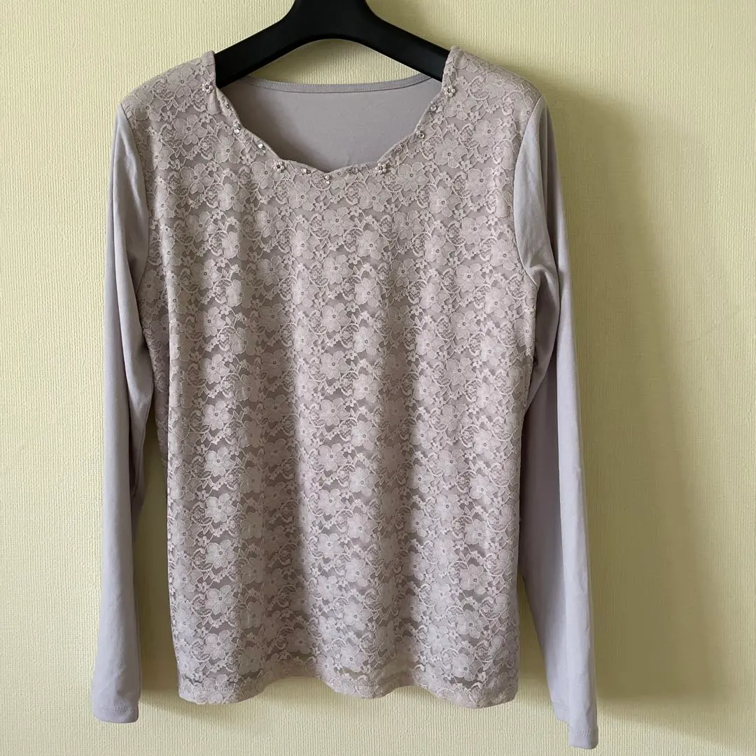 降價 鑲嵌寶石 蕾絲 針織衫 的縮圖