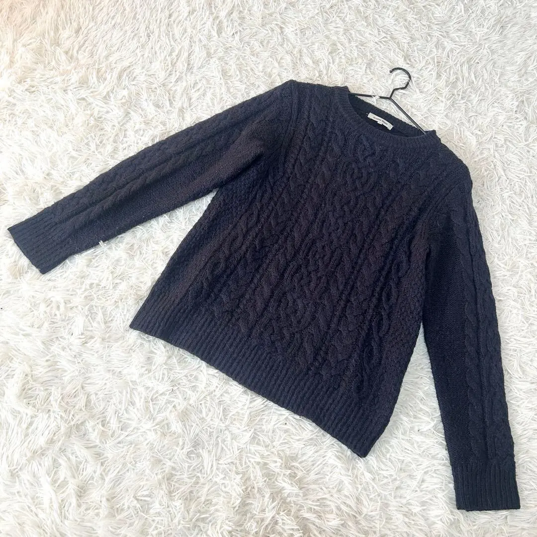 Thumbnail of GLOBAL WORK Cable Knit Sweater Simple Navy (M)