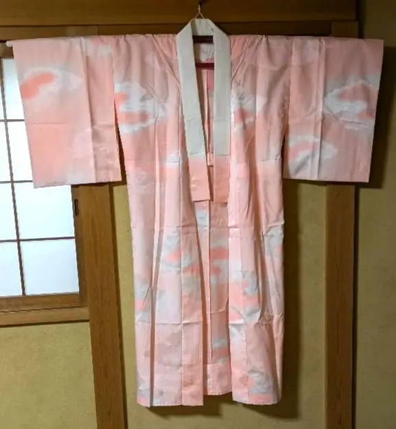 Thumbnail of Long Undergarment (Nagajuban), Pink, Cloud Pattern 【With Bonus】