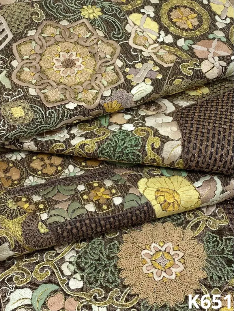 Thumbnail of Specially Selected Suzhou Embroidery, Sagara Embroidery, Shantou Embroidery, Full-Length Fukuro Obi, Gold Threading, Color Core, Gold Thread, Silk